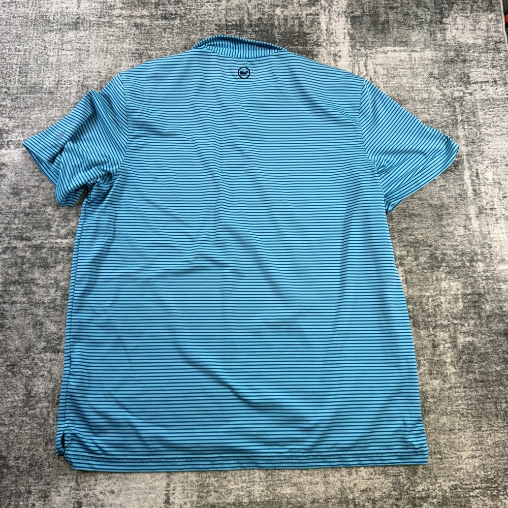 Vineyard Vines Polo Shirt Mens XL Blue Striped Golf Performance Travel Stretch - Picture 5 of 10